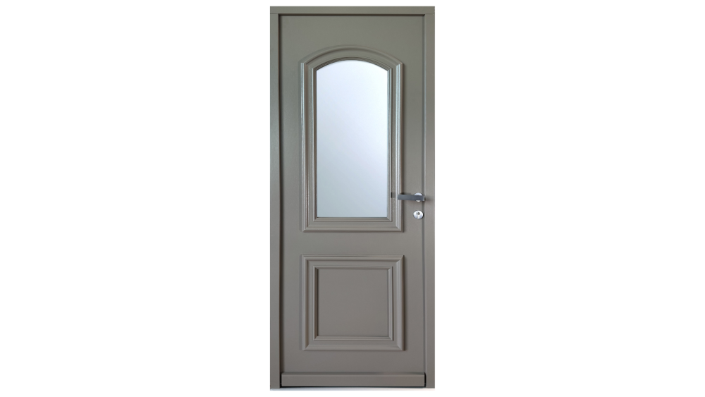Porte d'entrée ouvrant monobloc bois modèle Castille vitrée
